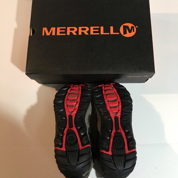 NEW Merrell Deverta Mid Vent WP Boulder/Fiery Red - Picture 5 of 5